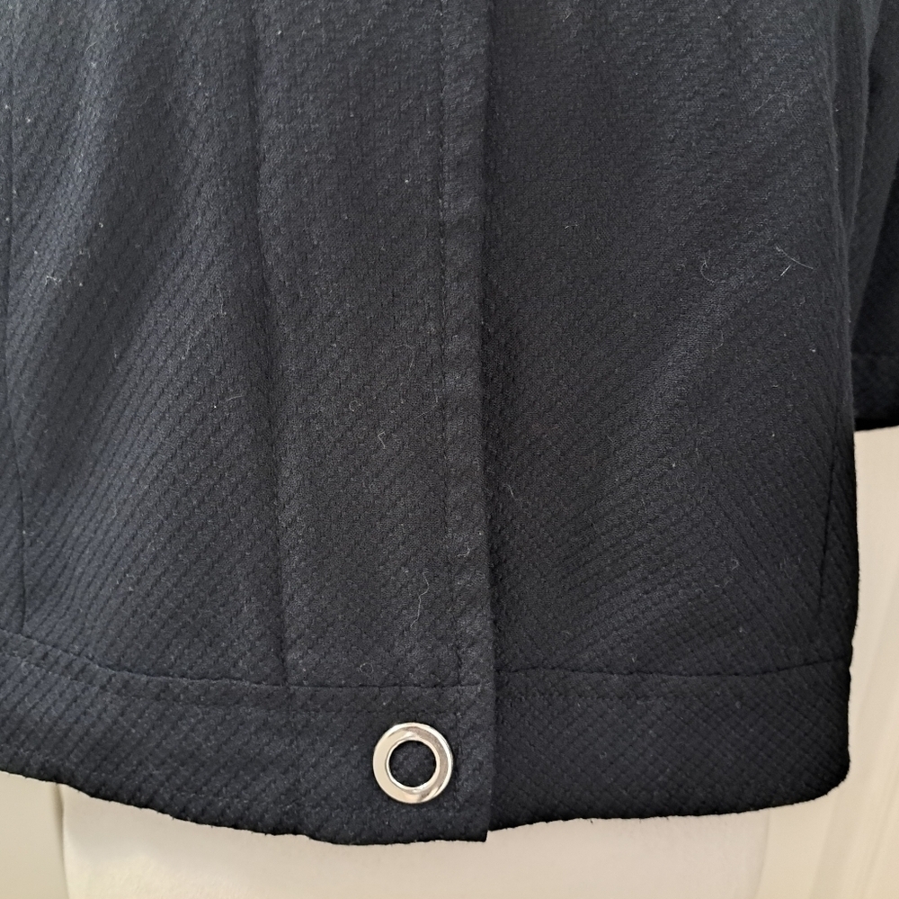 apt 9 Black Textured Cropped Zip Up Jacket Size M - Picture 3 of 13